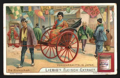 Sammelbild Liebig, Verkehrsmittel in Japan, Die Rickschah