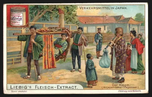 Sammelbild Liebig, Verkehrsmittel in Japan, Der Kago
