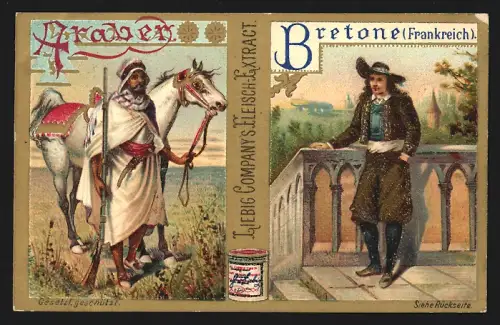 Sammelbild Liebig, Bretone aus Frankreich und Araber
