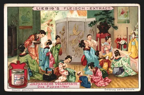Sammelbild Liebig, Japanische Volksfeste, Das Puppenfest
