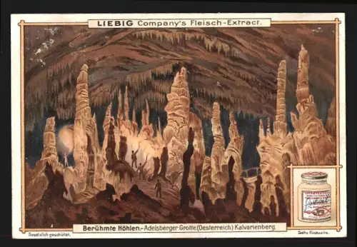 Sammelbild Liebig, Berühmte Höhlen, Adelsberger Grotte, Kalvarienberg