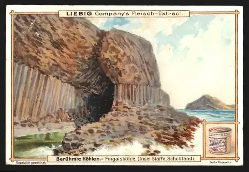 Sammelbild Liebig, Berühmte Höhlen, Fingalshöhle, Insel Staffa