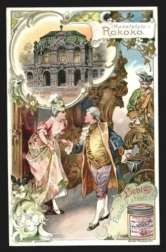 Sammelbild Liebig, Kunststyle, Rokoko, Zwinger in Dresden