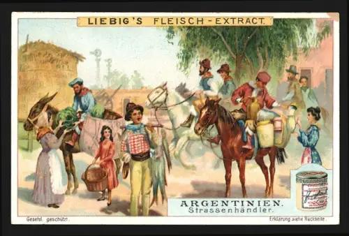 Sammelbild Liebig, Argentinien, Strassenhändler