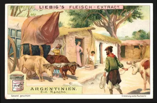 Sammelbild Liebig, Argentinien, Ein Rancho
