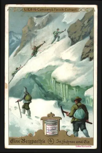 Sammelbild Liebig, Eine Bergparthie, In Schnee und Eis