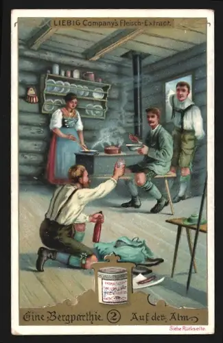 Sammelbild Liebig, Eine Bergparthie, Auf der Alm