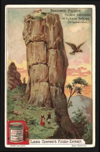 Sammelbild Liebig, Berühmte Felse, Felsen Zachloru im Kyllene Gebirge