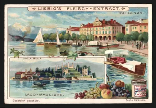 Sammelbild Liebig, Fleisch-Extrakt, Pallanza, Lago-Maggiore und Isola Bella