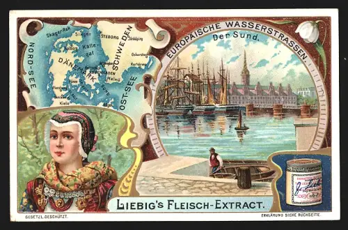 Sammelbild Liebig, Europäische Wasserstrassen, Der Sund