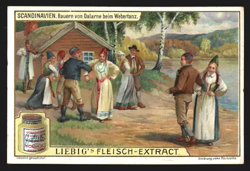 Sammelbild Liebig, Scandinavien, Bauern von Dalarne beim Webertanz