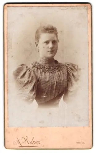 Fotografie A. Huber, Wien, Eisen-Platz 2, Porträt einer eleganten Frau
