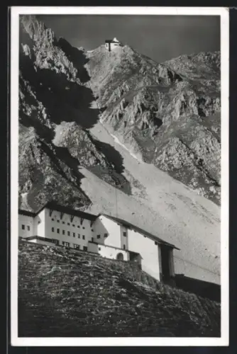 AK Innsbrucker Nordkette, Station Seegrube mit Bergstation Hafelekar