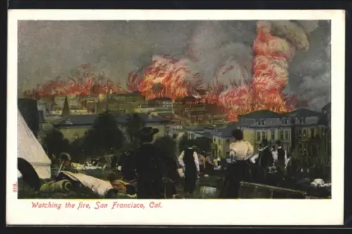 AK San Francisco, CA, Watching the Fire, Erdbeben