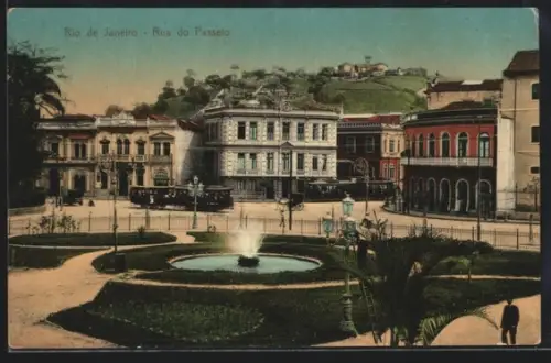AK Rio de Janeiro, Rua do Passeio mit Strassenbahn