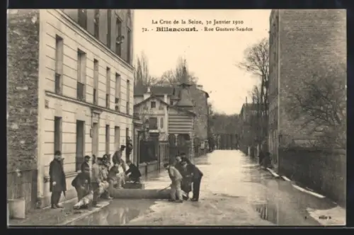 AK Billancourt, Rue Gustave-Sandoz