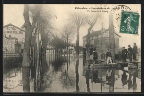 AK Colombes, Inondations de 1910, Hochwasser