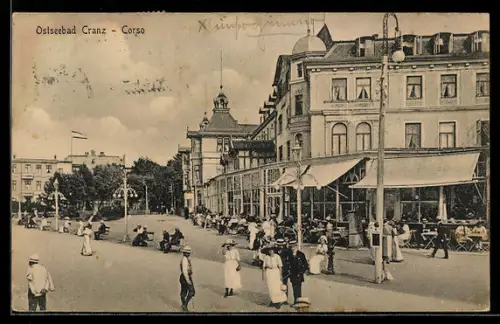 AK Cranz, Strassenpartie am Corso