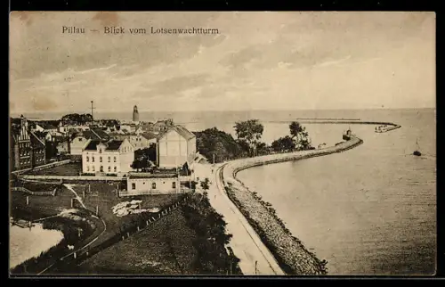 AK Pillau, Blick vom Lotsenwachturm
