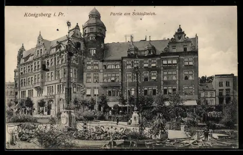 AK Königsberg i. Pr., Partie am Schlossteich