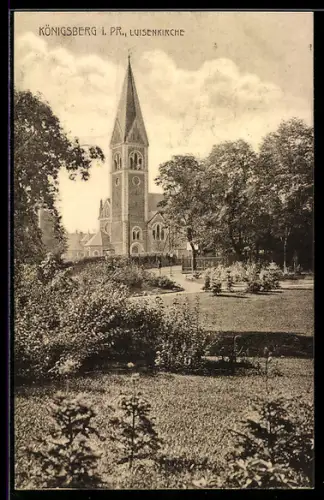 AK Königsberg i. Pr., Blick auf die Luisenkirche
