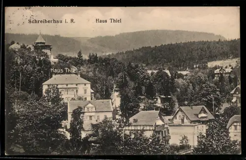 AK Schreiberhau i. R., Blick auf das Hotel Haus Thiel