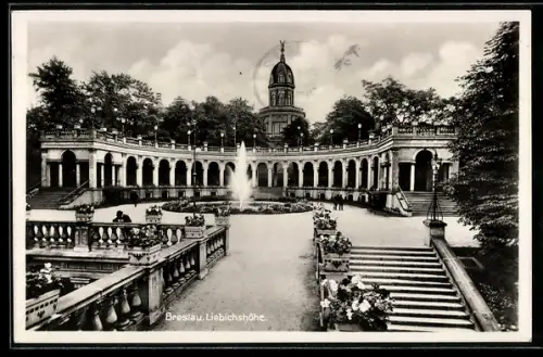 AK Breslau, Liebichshöhe m. Wasserbrunnen