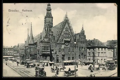 AK Breslau, Ansicht vom Rathaus