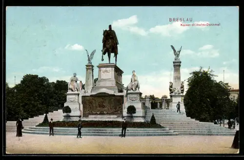 AK Breslau, Kaiser-Wilhelm-Denkmal Reiterstandbild