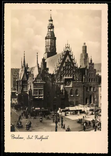 AK Breslau, Ansicht vom Rathaus