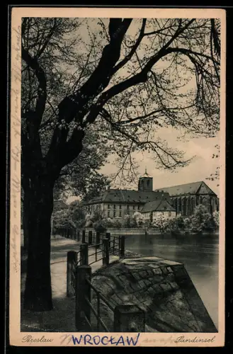 AK Breslau, Sandinsel mit Sandkirche