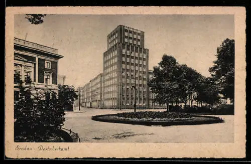 AK Breslau, Gesamtansicht vom Postscheckamt