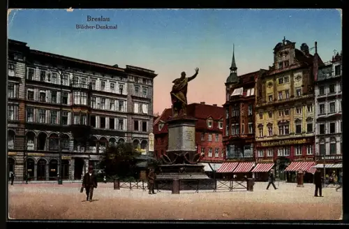 AK Breslau, Blücher-Denkmal auf dem Blücherplatz