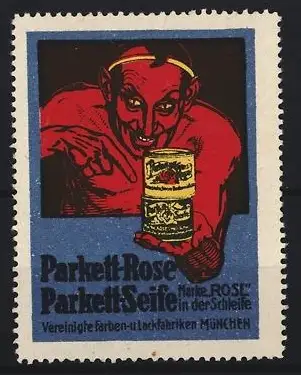 Reklamemarke München, Vereinigte Farben- und Lackfabriken, Parkett Rose Parkettseife