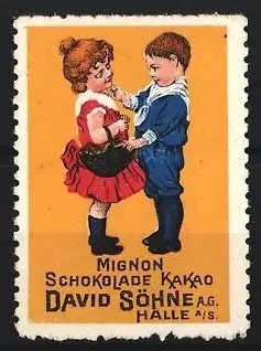 Reklamemarke Halle a. S., Mignon Schokolade Kakao
