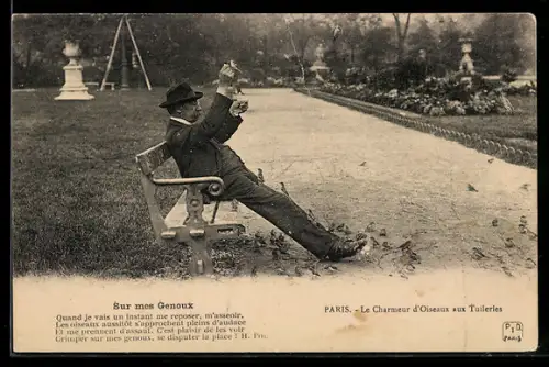 AK Paris, Le Charmeur d`Oiseaux aux Tuileries