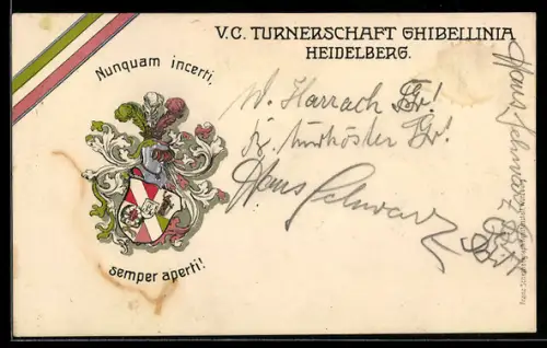 AK Heidelberg, Studentenwappen der Turnerschaft Ghibellinia Heidelberg im Coburger Convent