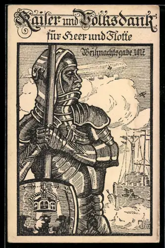 AK Kaiser und Volksdank für Heer und Flotte, Kriegshilfe, Zeppelin