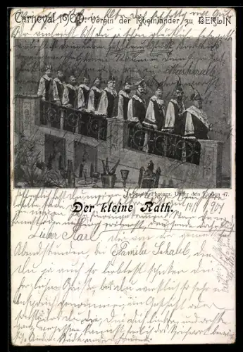 AK Berlin, Karneval vom Verein der Rheinländer im Jahr 1900, Der kleine Rath
