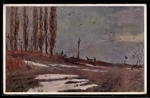 AK Rotes Kreuz Nr. 448: Soldatengräber in Russland