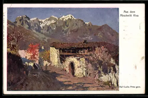 AK Nr.: 412, Aus dem Abschnitt Riva, Strassenansicht, Rotes Kreuz
