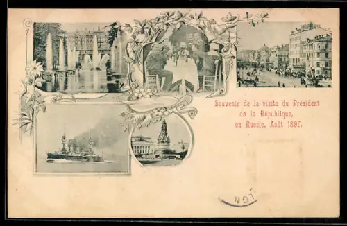AK Besuch des Präsidenten von Frankreich in Russland, August 1897