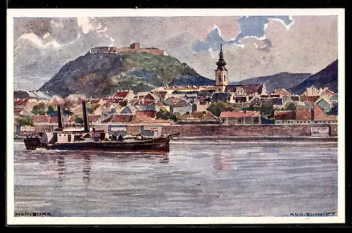 Künstler-AK Rudolf Schmidt: Hainburg, Panorama