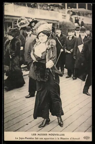 AK Junge Frau im Hosenrock, La Jupe-Pantalon, Mode, Emanzipation