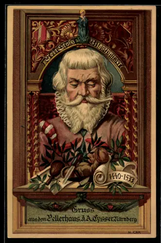 AK Portrait Bildschnitzer Veit Stolz