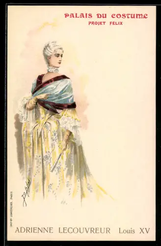 Künstler-AK Paris, Exposition universelle de 1900, Palais du Costume, Adrienne Lecouvreur, Louis XV
