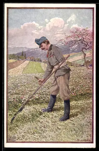 AK Rotes Kreuz Nr. 533: Schnitter aus den Invalidenschulen, Kriegsfürsorge