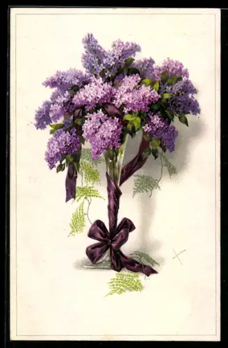 Künstler-AK Meissner & Buch (M&B) Nr. 2258: Vase mit Flieder