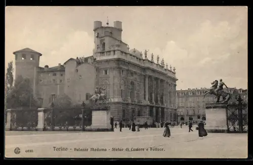 AK Torino, Palazzo Madama, Statue di Castore e Polluce