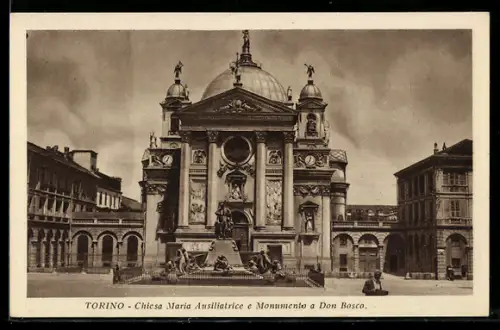 AK Torino, Chiesa Maria Ausiliatrice e Monumento a Don Bosco